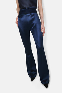 Carved satin trousers - Blue Moon