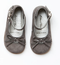 Ballerines à brides en daim - Gris Chiné Foncé