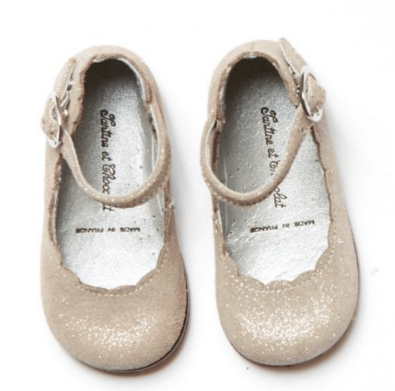 Ballerines à brides en cuir - Or