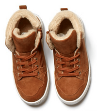 Baskets montantes fourrés en daim - Beige
