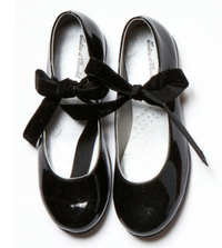 Patent leather ballerinas with bow - Black