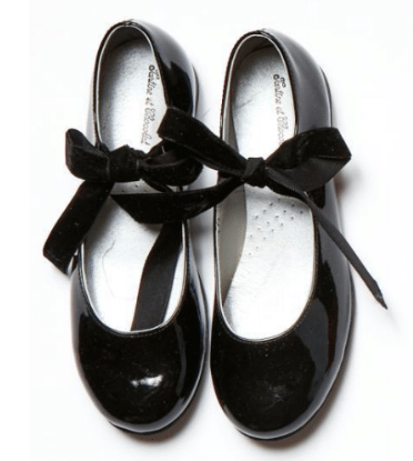 Patent leather ballerinas with bow - Black