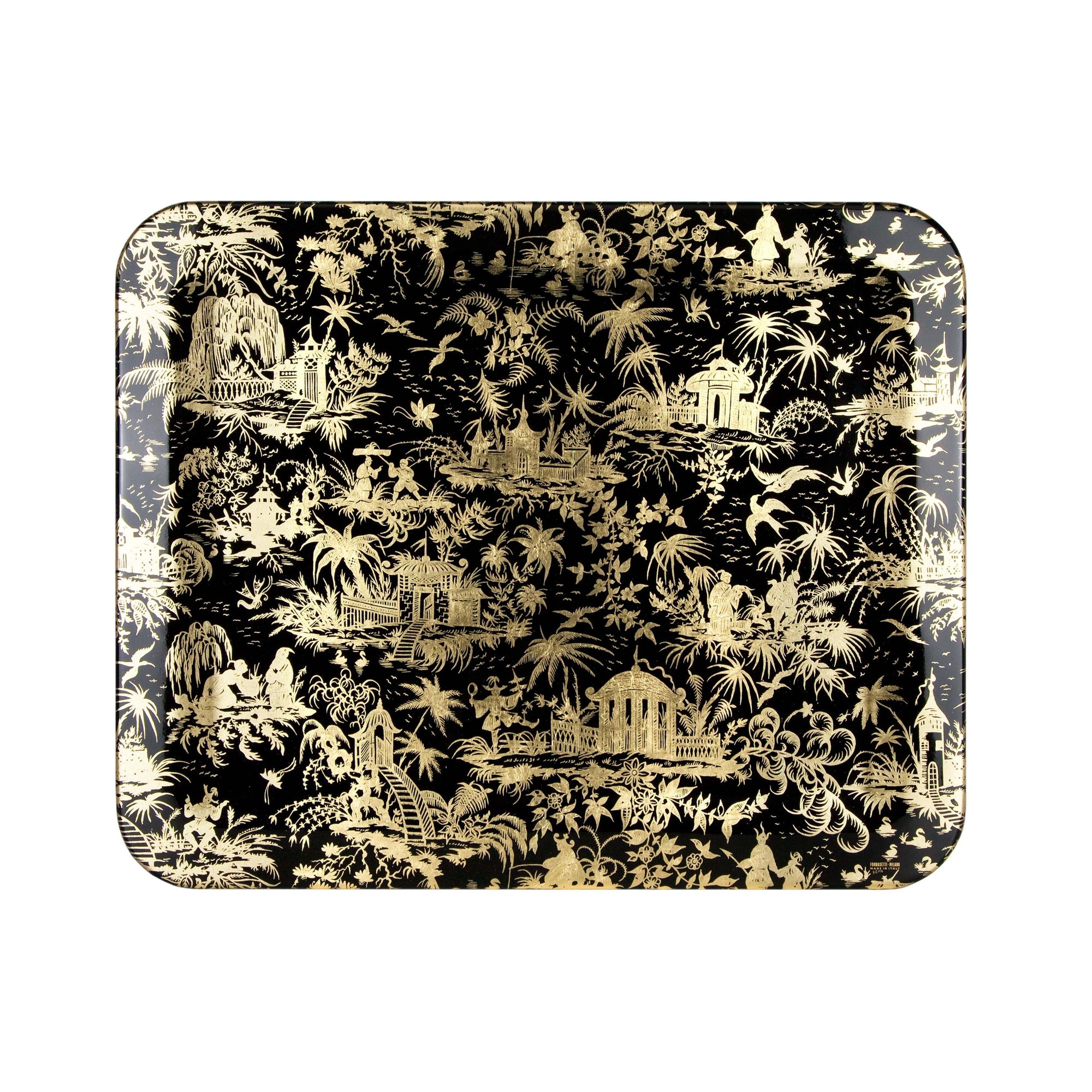 Piccolo Coromandel tray - Gold & Black