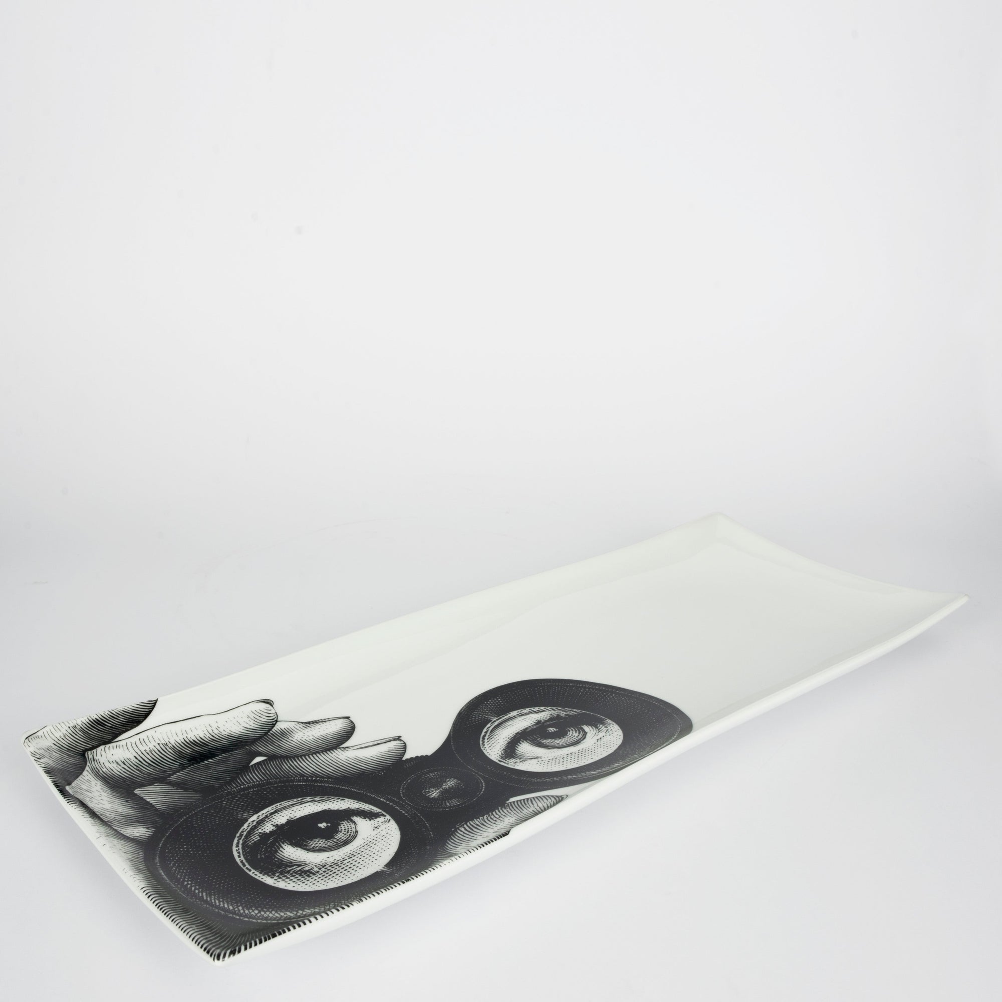 Tema e Variazioni tray no. 371 in porcelain - Black & White