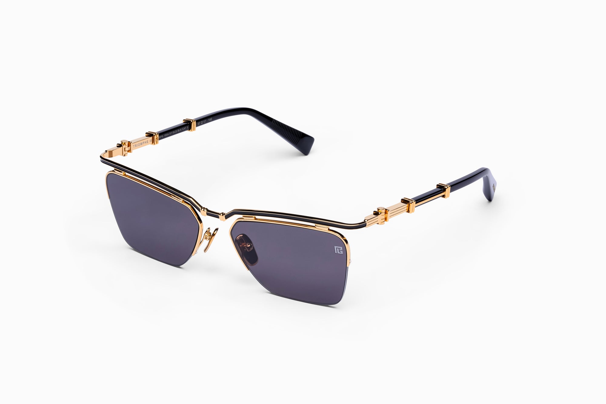 Gold Black Enamel Black TRIOMPHE II Lunettes de soleil