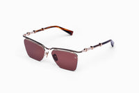 Gold Dark Brown Enamel Brown Swirl TRIOMPHE II Lunettes de soleil