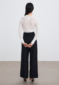Trudi trousers with wide lapels - Black