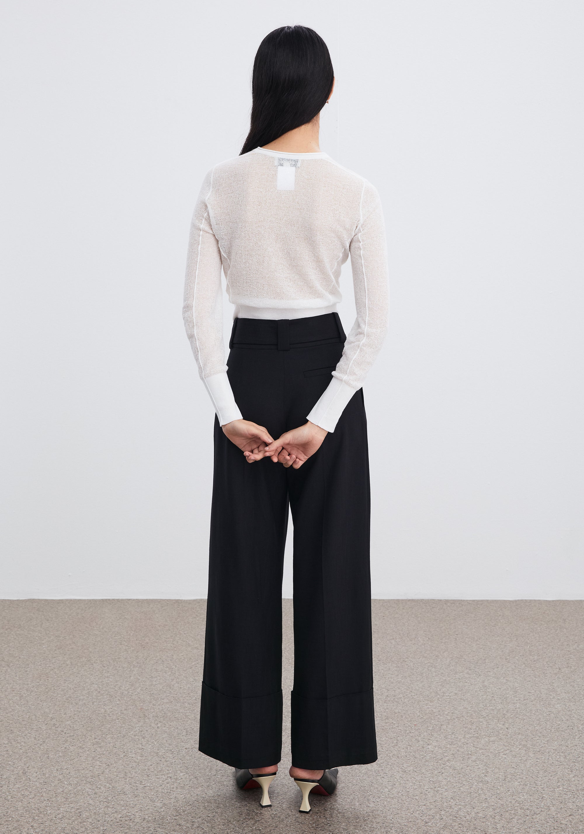 Trudi trousers with wide lapels - Black