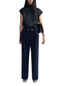 Pantalon Trudi à revers larges - Midnight Blue