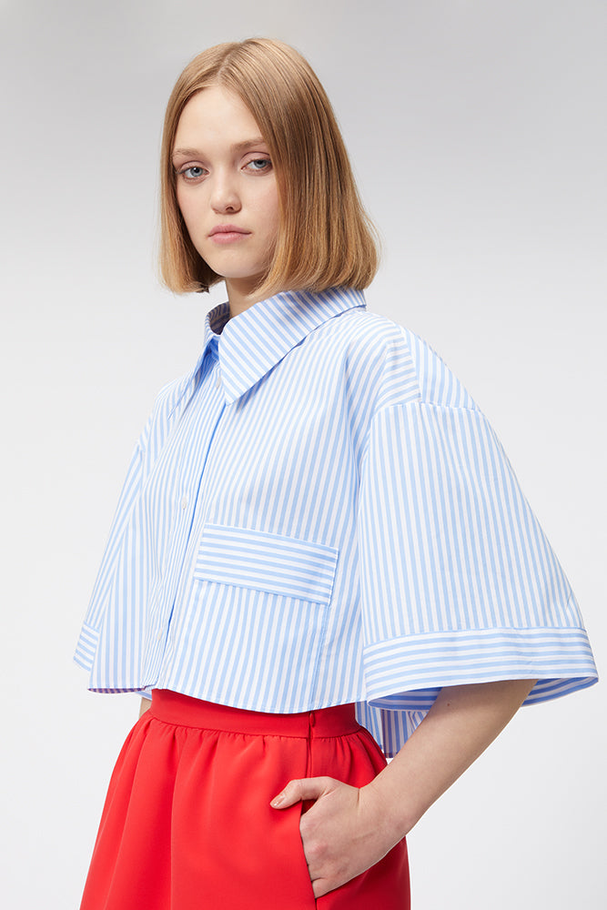 Blue /  CROPPED SHIRT
