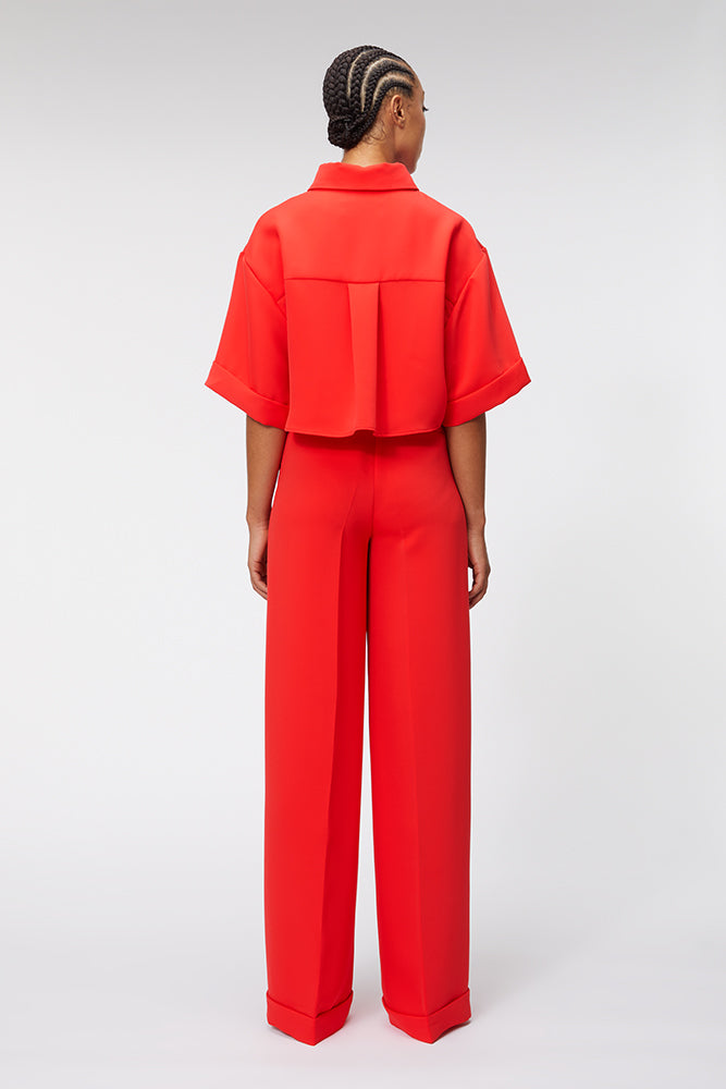 Red /  CROPPED SHIRT