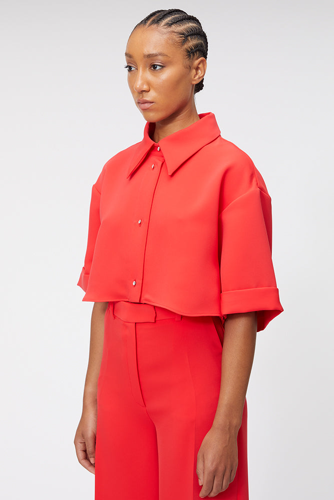 Red /  CROPPED SHIRT