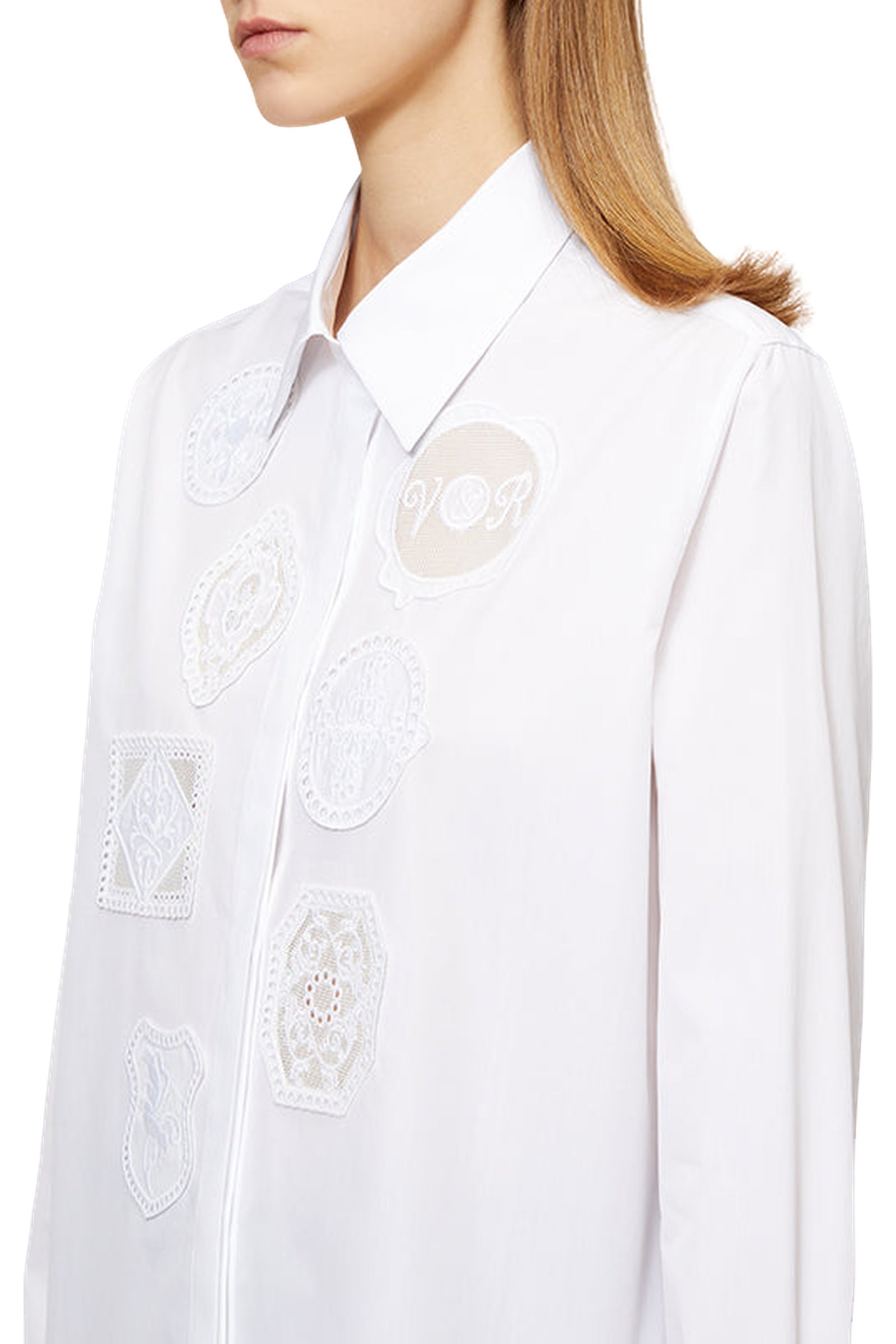 Chemise avec patchs brodés - White