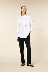 White / EMBROIDERY PATCH SHIRT