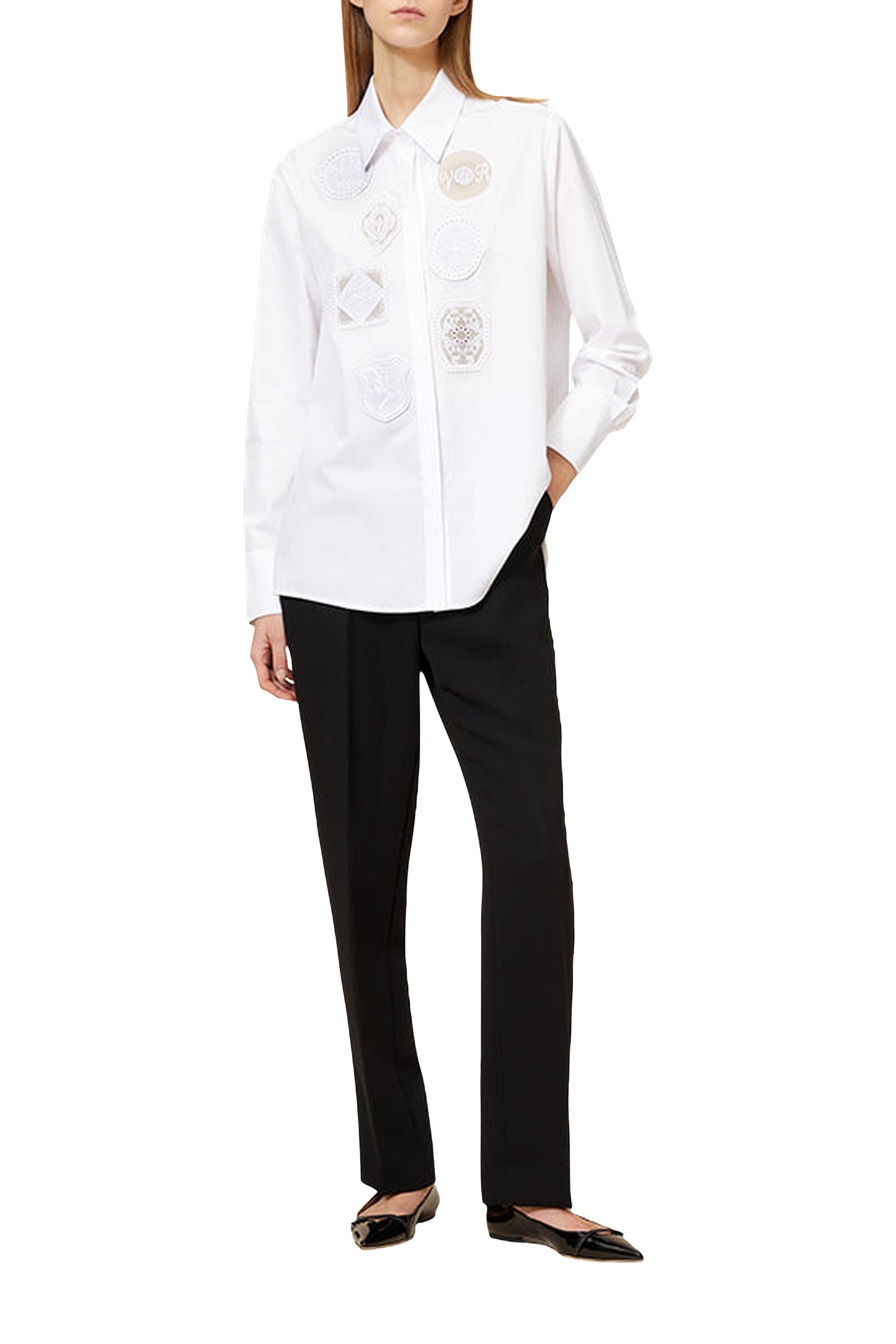 Chemise avec patchs brodés - White