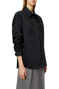 Chemise avec patchs brodés - Black