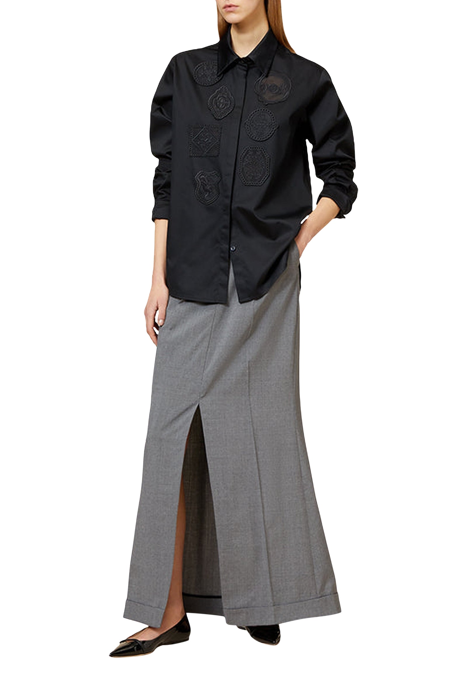 Chemise avec patchs brodés - Black