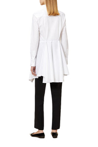 Chemise longue à volants - White