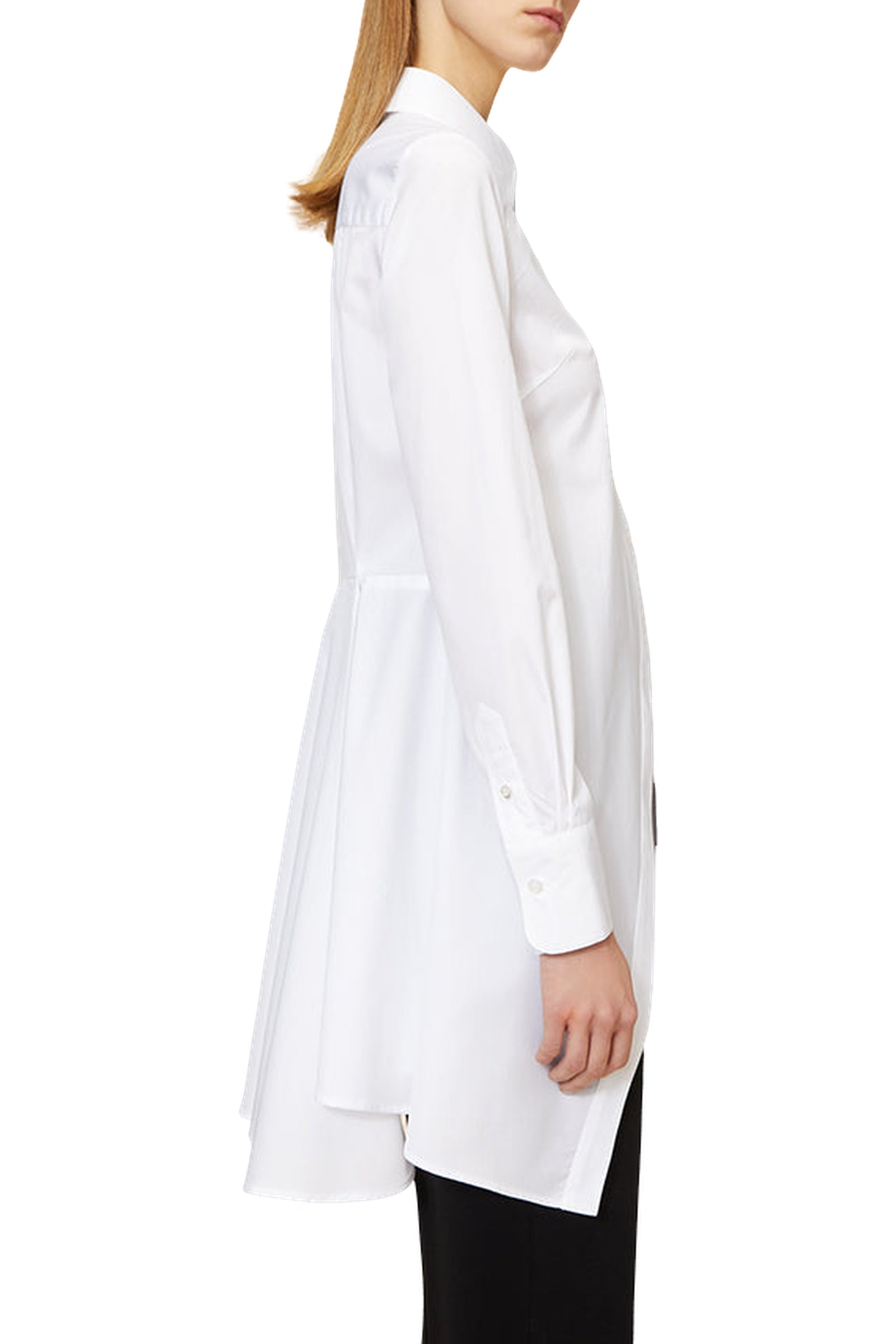 Chemise longue à volants - White