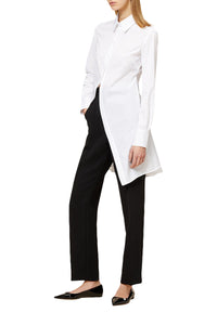 Chemise longue à volants - White