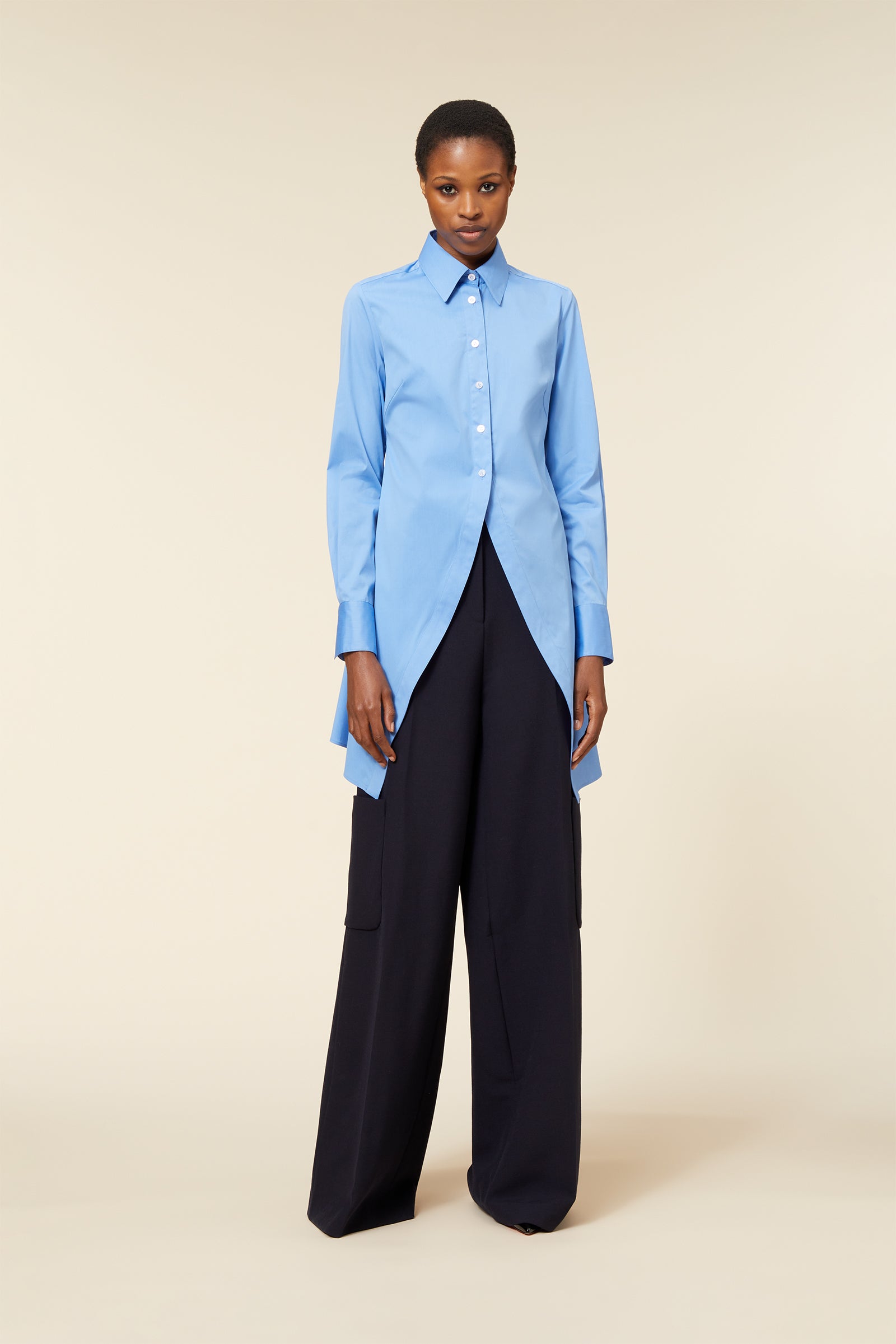 Blue / GODET SHIRT