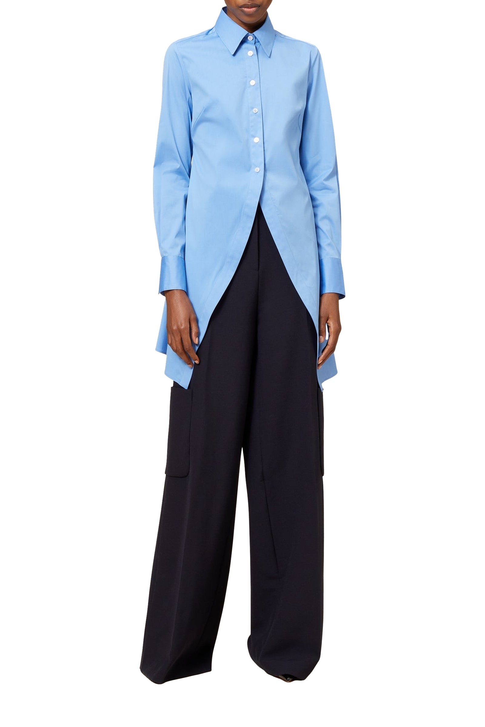 Chemise longue à volants - Blue