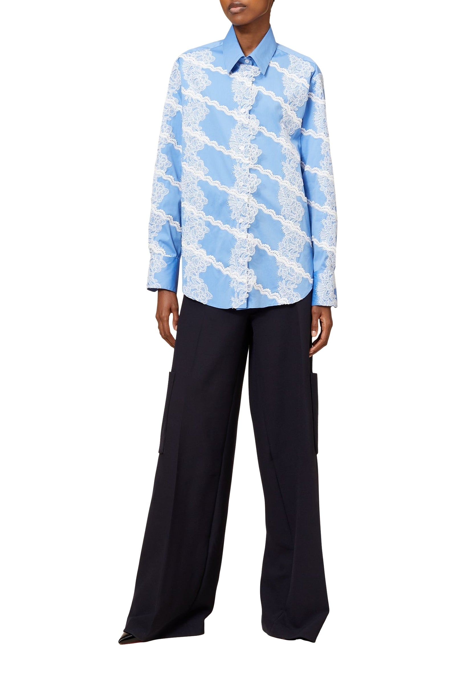 Chemise avec dentelle - Blue