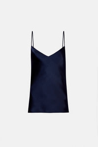 Satin V Neck Camisole - Midnight