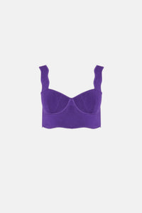 Delia Scalloped Top - Purple