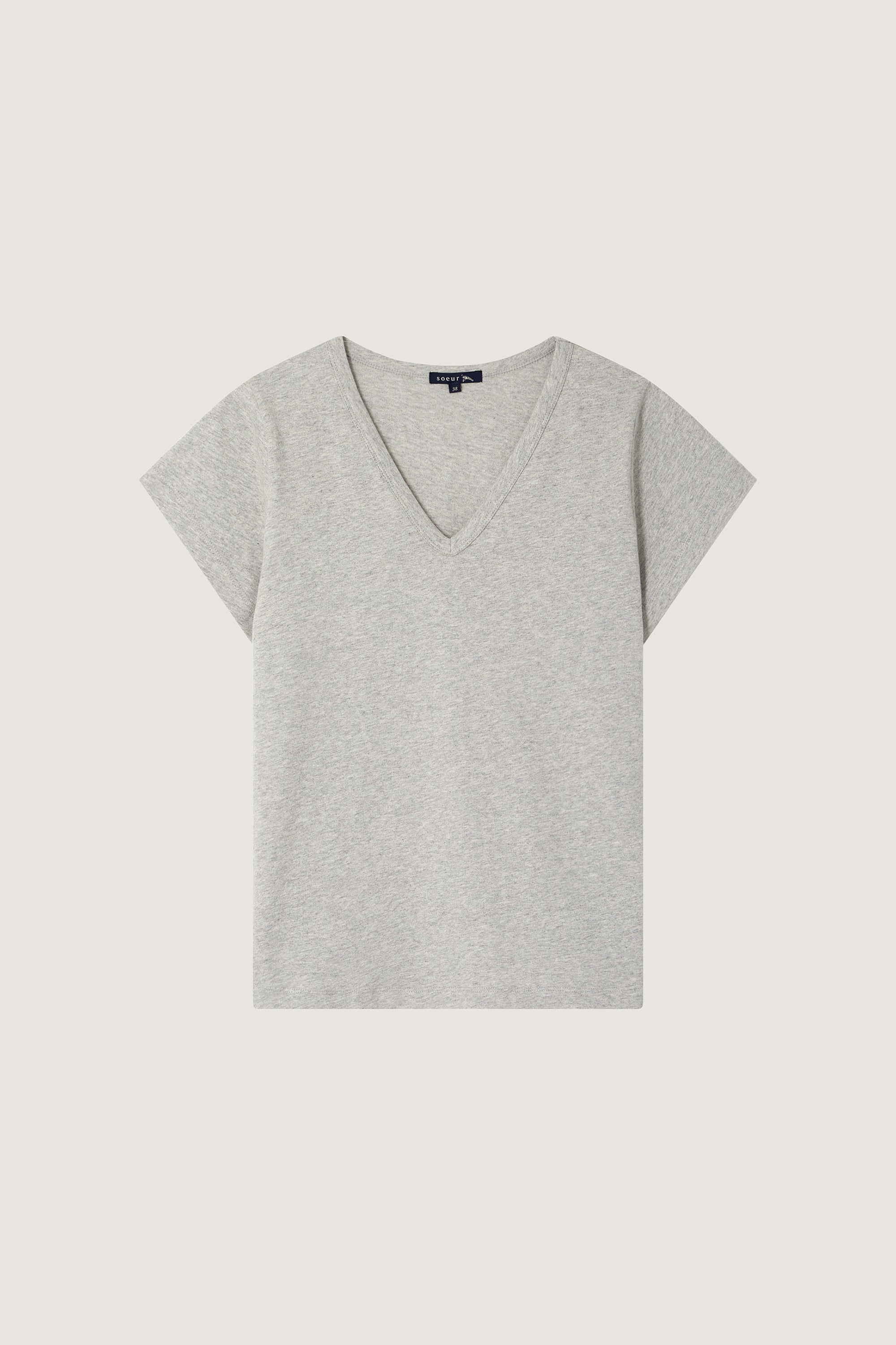 GRIS CHINE _ Tee-Shirt Dominique - Gris chine