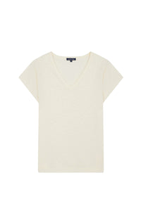 Dominique short-sleeved T-shirt in linen blend - Ecru