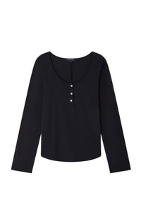 T-shirt Aurelia à manches longues en coton - Noir