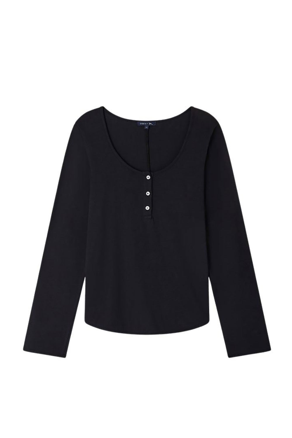 T-shirt Aurelia à manches longues en coton - Noir