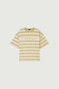 ECRU/SAUGE TSHIRT MANCHES COURTES ADAM