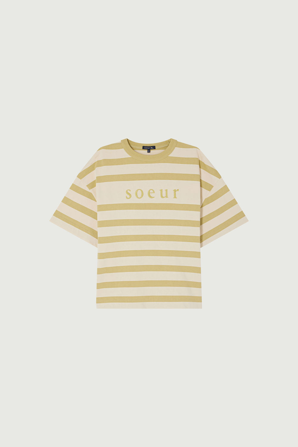 ECRU/SAUGE TSHIRT MANCHES COURTES ADAM