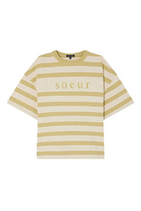 T-shirt Adam à manches courtes en coton - Écru & Sauge