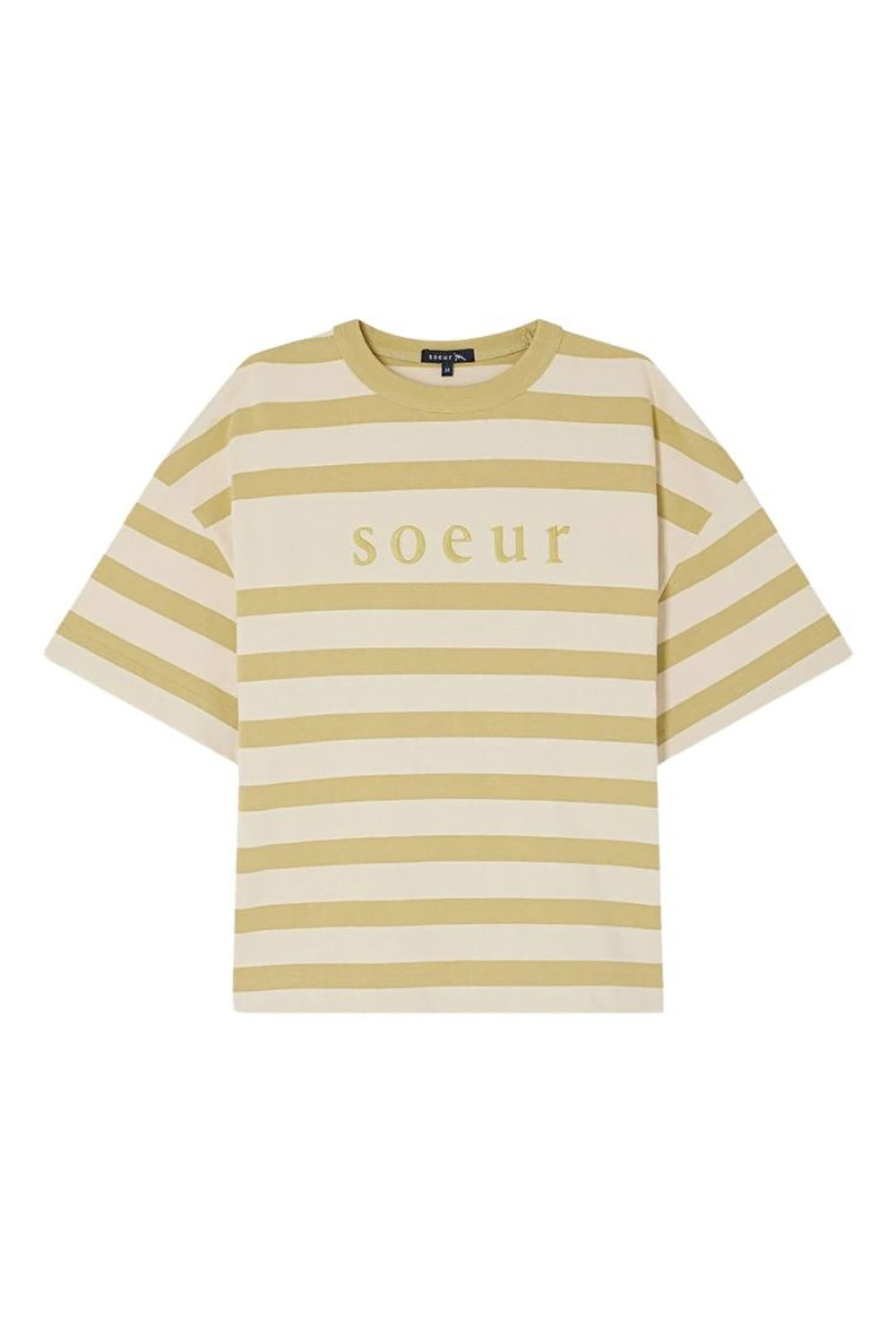 T-shirt Adam à manches courtes en coton - Écru & Sauge