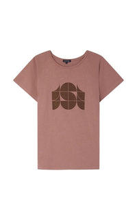 T-shirt Val à manches courtes en lin mélangé - Vieux Rose