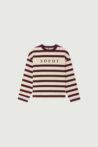 ECRU/PRUNE TSHIRT MANCHES LONGUES ARCHIE