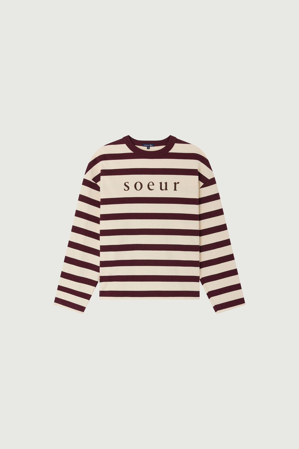 ECRU/PRUNE TSHIRT MANCHES LONGUES ARCHIE