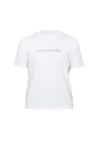 T-shirt à motif graphique texturé - Blanc & Gris