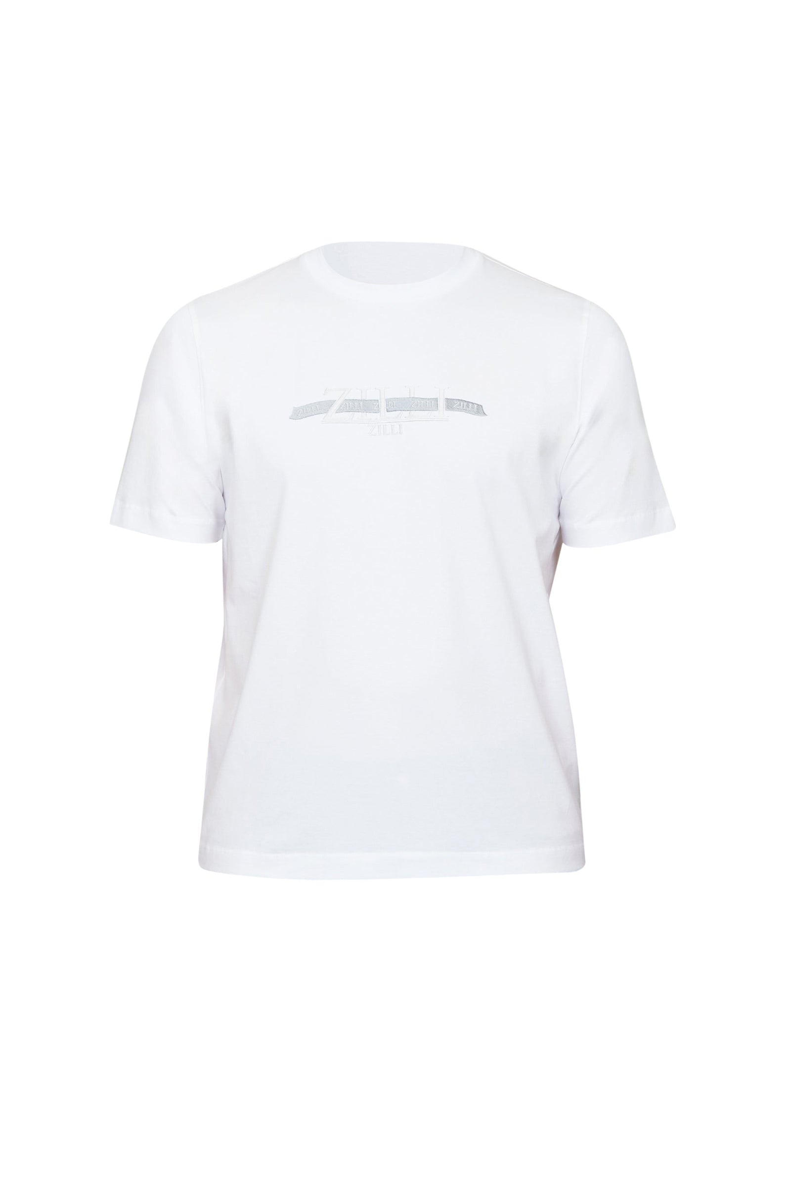 T-shirt à motif graphique texturé - Blanc & Gris
