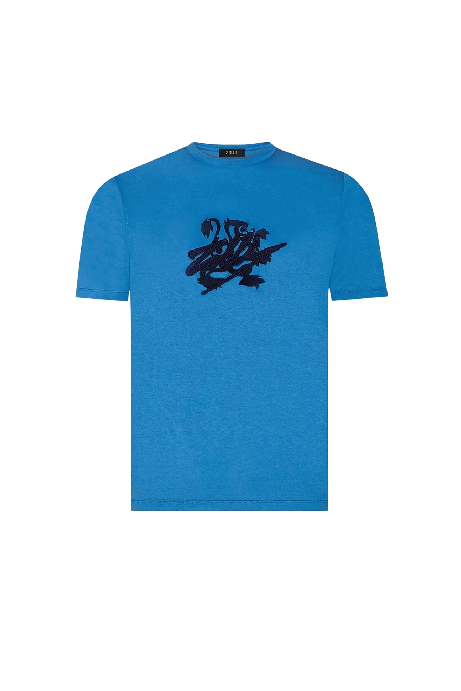 T-shirt à motif graphique texturé - Bleu & Noir