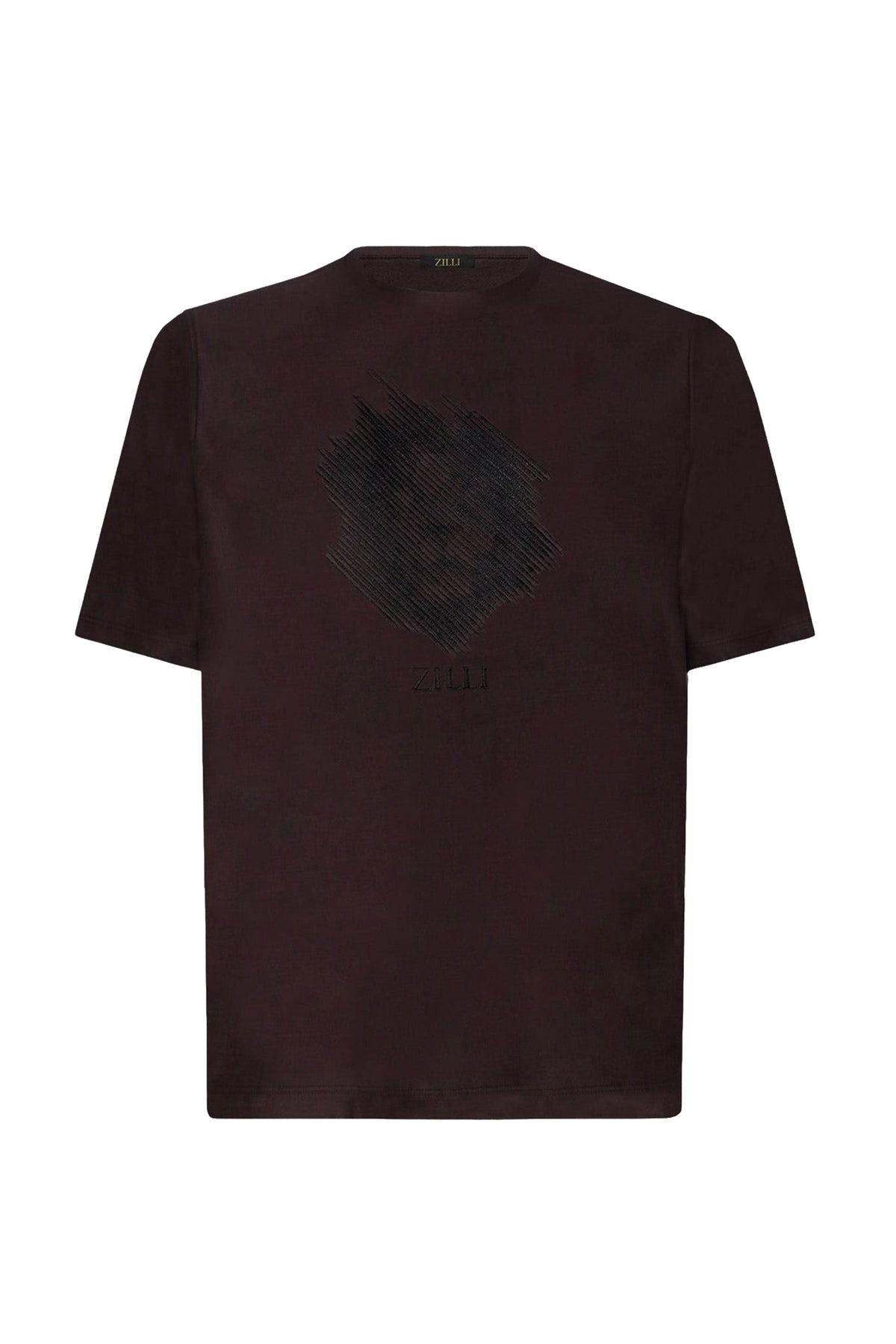 T-shirt à motif graphique texturé - Bordeaux & Noir