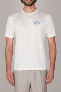 T-shirt à motif graphique ornemental - White