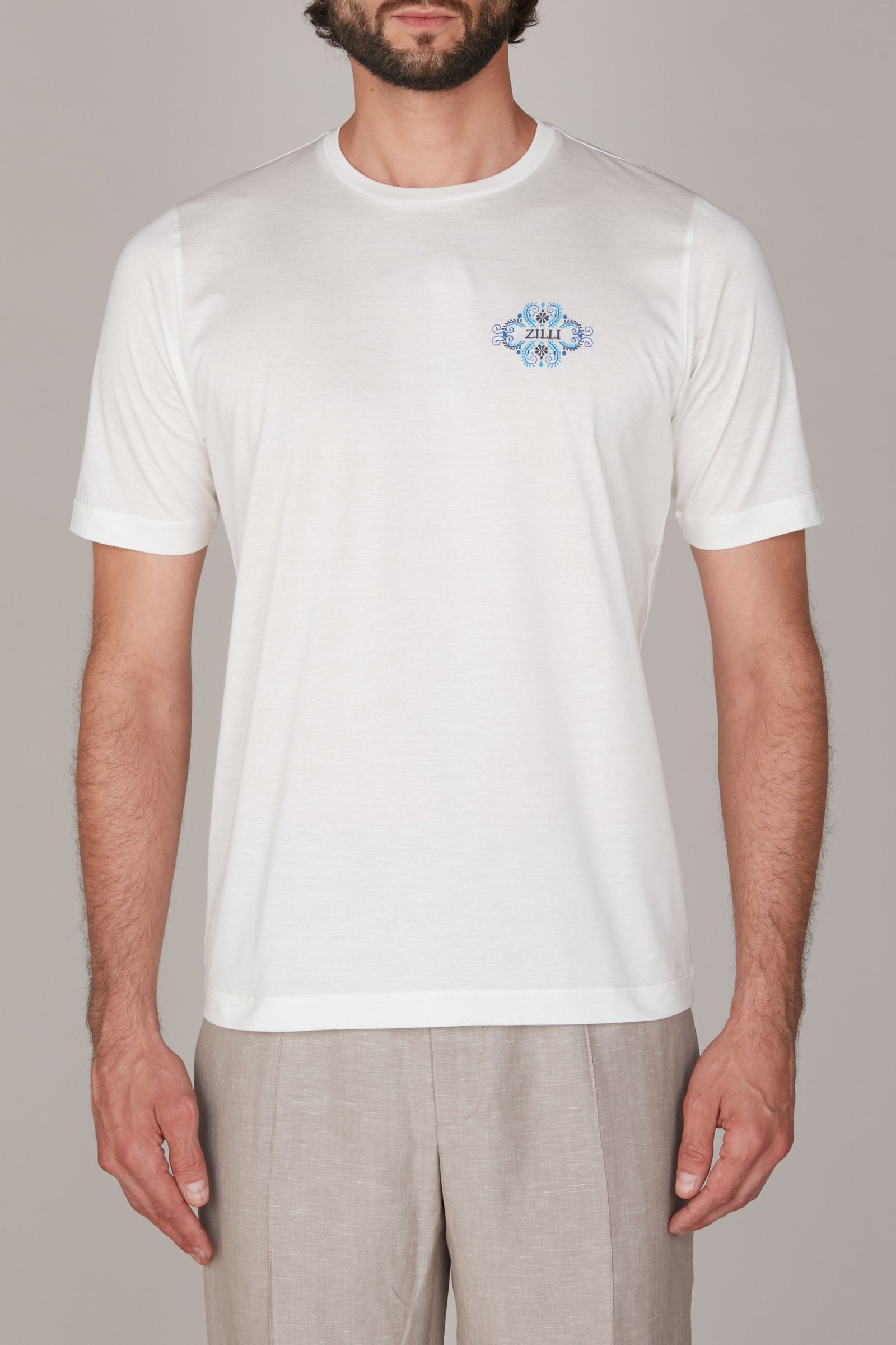 T-shirt à motif graphique ornemental - White