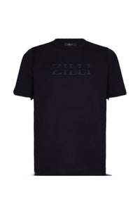 T-shirt à logo brodé avec motif - Black