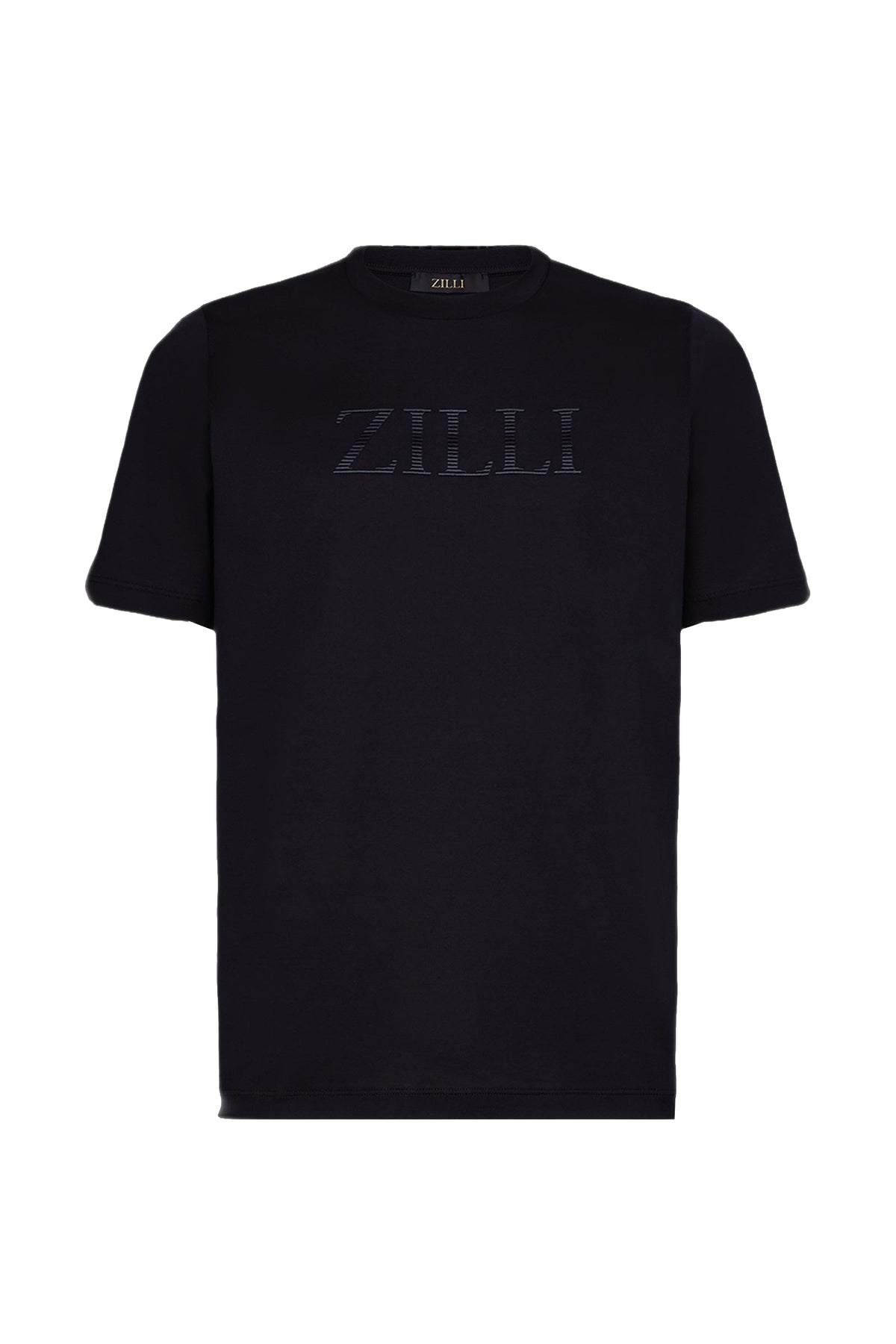 T-shirt with embroidered logo and design - Black