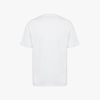 T-shirt à logo brodé avec motif rayé - Blanc
