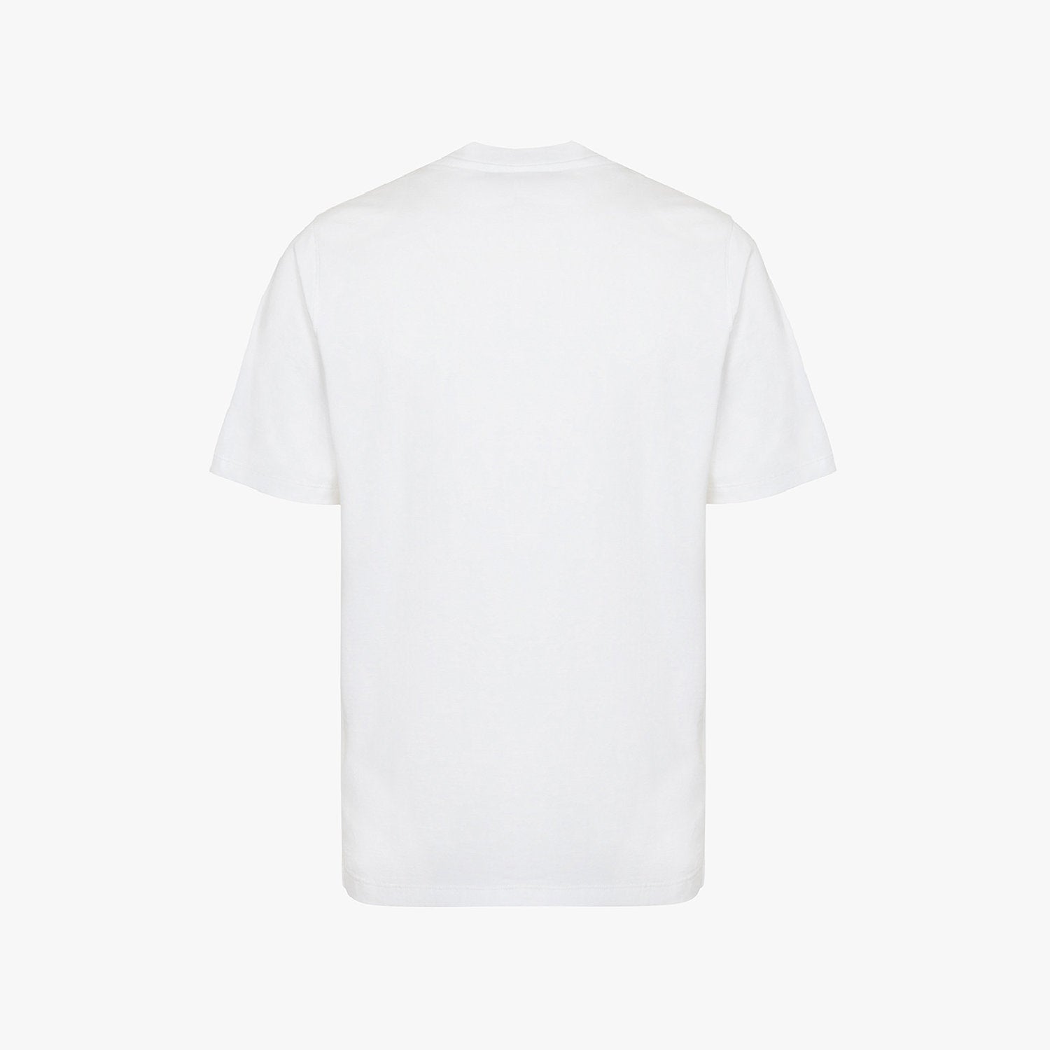 T-shirt à logo brodé avec motif rayé - Blanc
